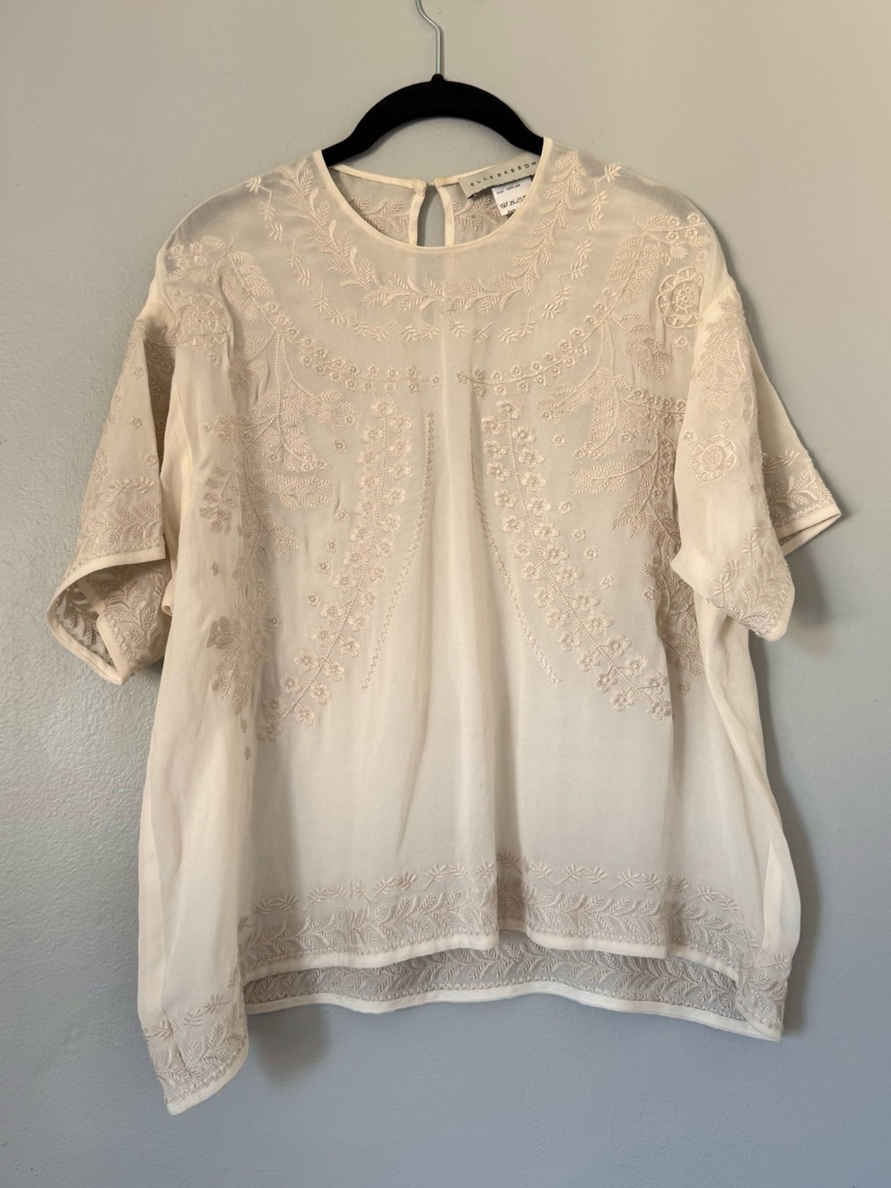 Elle Sasson Embroidered Silk Top